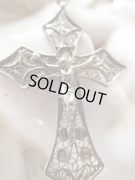 画像3: 【シルバー800製】【フィリグリークロス】イタリア・アンティーク&ヴィンテージクロス (3)