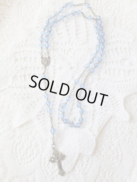 画像5: 【青色透明カットグラス珠】【クロスボトニー】イタリア・アンティーク＆ヴィンテージロザリオ (5)