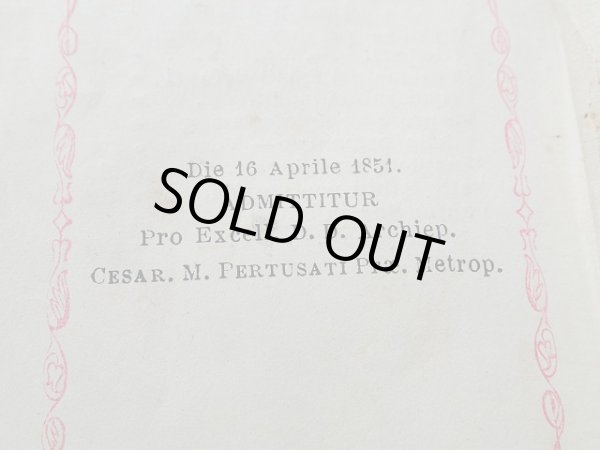 画像4: 【店長の希少個人コレクション放出品4】【革製唐草模様装飾装丁メタルレリーフ嵌め込み祈祷書】【1851年】イタリア・アンティーク＆ヴィンテージ聖品 (4)