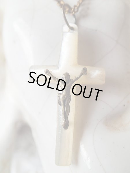 画像2: 【ロザリオ用クロス】【白蝶貝】イタリア・アンティーク＆ヴィンテージクロス (2)