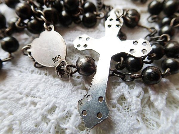 画像3: 【ALLシルバー】【透かしワーククロス】イタリア・アンティーク＆ヴィンテージロザリオ (3)