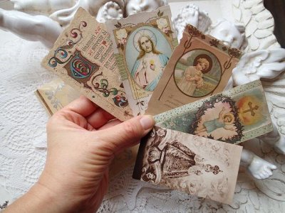 画像1: 【中世聖書風デザイン】【初聖体拝領1914年】イタリア・アンティーク＆ヴィンテージホーリーカード