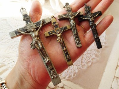 画像1: 【聖職者仕様キリスト磔刑十字架】【クルシフィクス】イタリア・アンティーク＆ヴィンテージ聖品