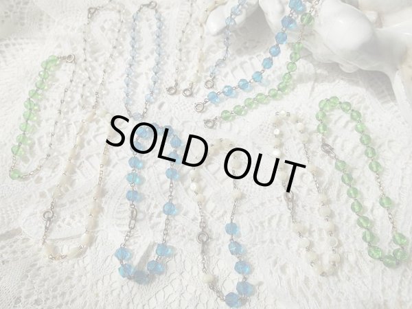 画像3: 【ヴィンテージロザリオパーツ使用ブレスレット】【ガラス丸珠】【カラー：ペリドットグリーン】イタリア・アンティーク＆ヴィンテージロザリオ (3)