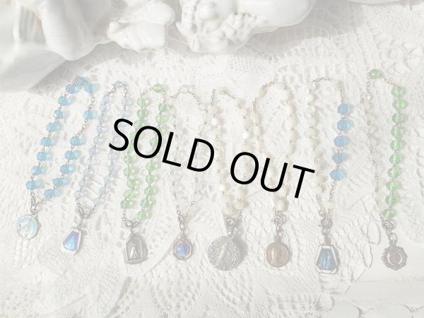 画像4: 【ヴィンテージロザリオパーツ使用ブレスレット】【白蝶貝丸珠】【カラー:パールホワイト】イタリア・アンティーク&ヴィンテージロザリオ (4)