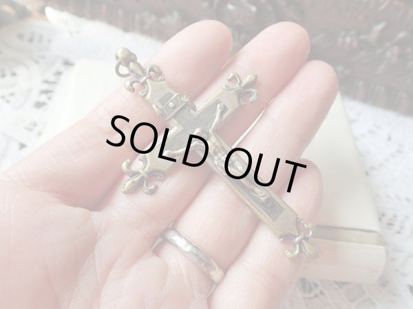 画像5: 【聖職者用キリスト磔刑十字架クルシフィクス】【フルールドリス】フランス・アンティーク＆ヴィンテージクロス (5)