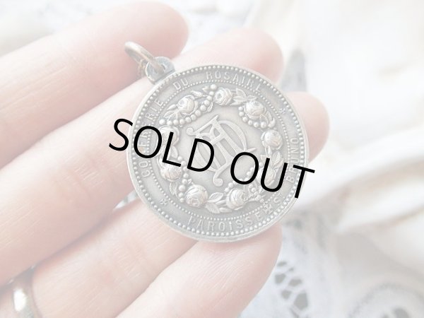 画像5: 【アヴェマリア薔薇ロザリオ冠】【ポンペイの至聖なるロザリオの聖母】フランス・アンティーク＆ヴィンテージメダイ (5)