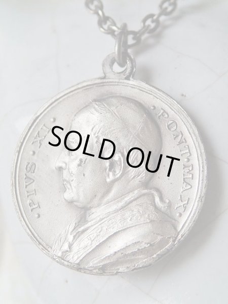 画像3: 【音楽の守護聖セシリア】【ローマ教皇ピウス11世】フランス・アンティーク＆ヴィンテージメダイ (3)