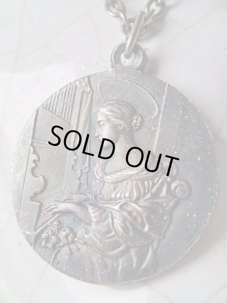 画像2: 【音楽の守護聖セシリア】【ローマ教皇ピウス11世】フランス・アンティーク＆ヴィンテージメダイ (2)