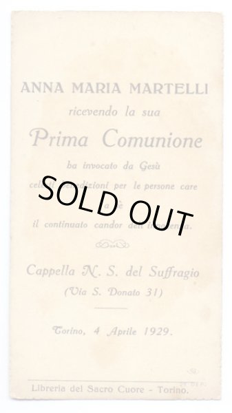 画像2: 【セピアカラー写真風】【祭壇前の少女】【1929年】イタリア・アンティーク＆ヴィンテージホーリーカード (2)