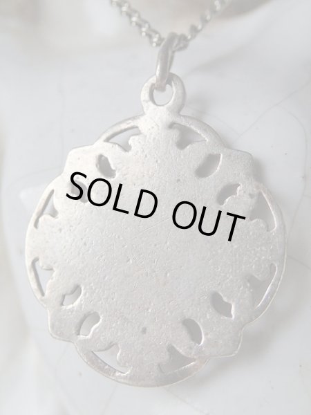 画像3: 【シルバー花植物文様透かし】【無原罪の聖母】フランス・アンティーク＆ヴィンテージメダイ (3)