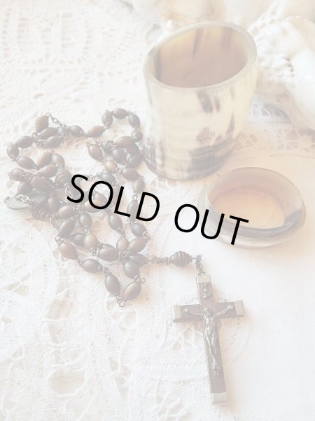 画像2: 【オランダ水牛角ケースとロザリオのセット】フランス・アンティーク＆ヴィンテージ聖品 (2)