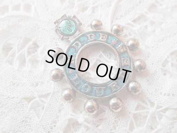 画像3: 【指ロザリオ】【ブルーエナメル】【ルルドの聖母アヴェマリア】フランス・アンティーク＆ヴィンテージロザリオ (3)