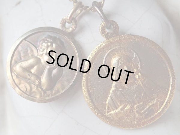 画像2: 【頬杖天使】【イエスの御心】【メダイセット】フランス・アンティーク＆ヴィンテージメダイ (2)