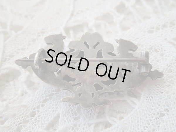 画像4: 【ブルーエナメルロレーヌ十字とグリフォンブローチ】フランス・アンティーク＆ヴィンテージ聖品 (4)