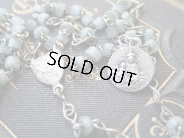 画像15: 【隠し扉聖像付ケース】【ノートルダム頭文字蓋フルールドリス文様】【ロザリオとセット】フランス・アンティーク＆ヴィンテージ聖品 (15)