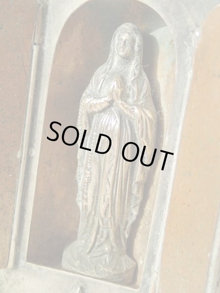 画像6: 【観音開き携帯用小祭壇】【フルールドリス文様ルルドの聖母】フランス・アンティーク＆ヴィンテージ聖品 (6)