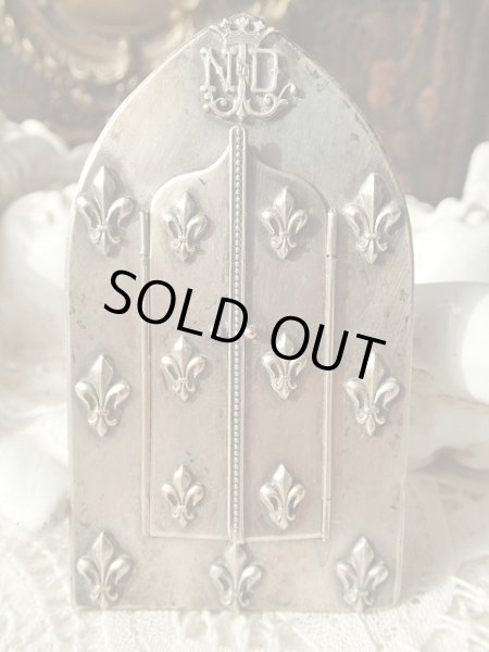 画像10: 【観音開き携帯用小祭壇】【フルールドリス文様ルルドの聖母】フランス・アンティーク＆ヴィンテージ聖品 (10)