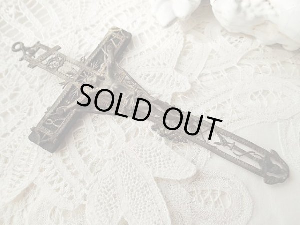 画像5: 【透かし細工アトリビュート多種キリスト磔刑十字架】【壁掛け用大サイズ】イタリア・アンティーク＆ヴィンテージ聖品 (5)