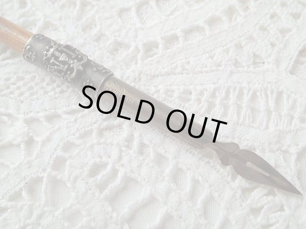 画像9: 【木製カモシカ脚】【ND頭文字とフルールドリス文様ペン軸】フランス・アンティーク＆ヴィンテージ品 (9)