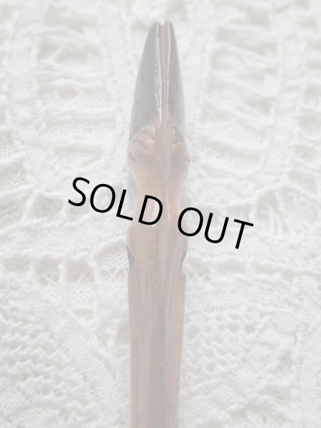 画像5: 【木製カモシカ脚】【ND頭文字とフルールドリス文様ペン軸】フランス・アンティーク＆ヴィンテージ品 (5)