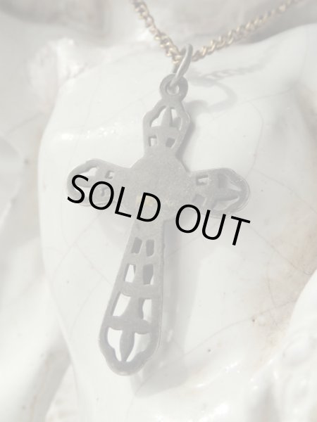 画像3: 【シルバー製透かしワーク百合紋装飾】【ロザリオ用クロス】フランス・アンティーク＆ヴィンテージクロス (3)