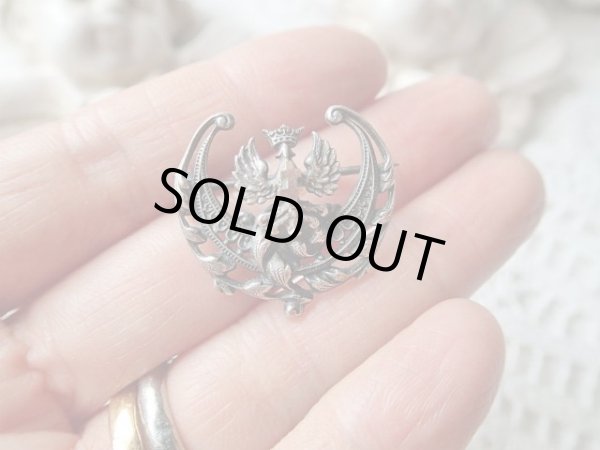 画像8: 【王冠鷲とロレーヌ十字】【半月型透かし装飾ブローチ】フランス・アンティーク＆ヴィンテージ聖品 (8)