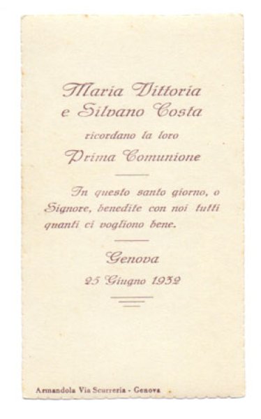 画像2: 【白黒写真風】【初聖体拝領イエスと子供達】【1932年】イタリア・アンティーク＆ヴィンテージホーリーカード (2)