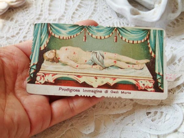 画像3: 【イエスキリストの聖なる亡骸】イタリア・アンティーク＆ヴィンテージホーリーカード (3)