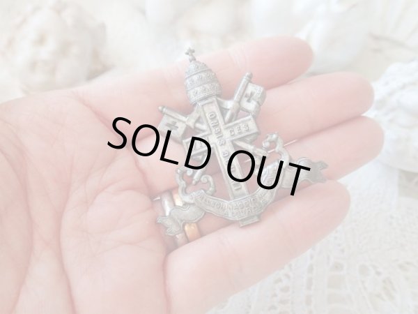 画像6: 【聖地ルルド巡礼記念】【教皇紋章ブローチ】イタリア・アンティーク＆ヴィンテージ聖品 (6)