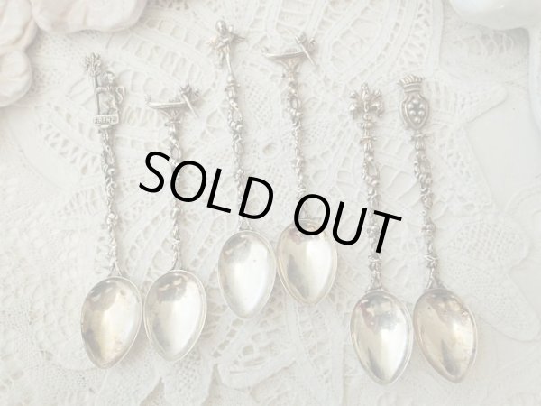 画像11: 【シルバー800製カフェスプーン】【Firenzeシリーズ6本組内2本セット】【獅子とゴンドラ】イタリア・アンティーク＆ヴィンテージ品 (11)