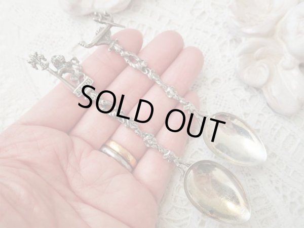 画像10: 【シルバー800製カフェスプーン】【Firenzeシリーズ6本組内2本セット】【獅子とゴンドラ】イタリア・アンティーク＆ヴィンテージ品 (10)