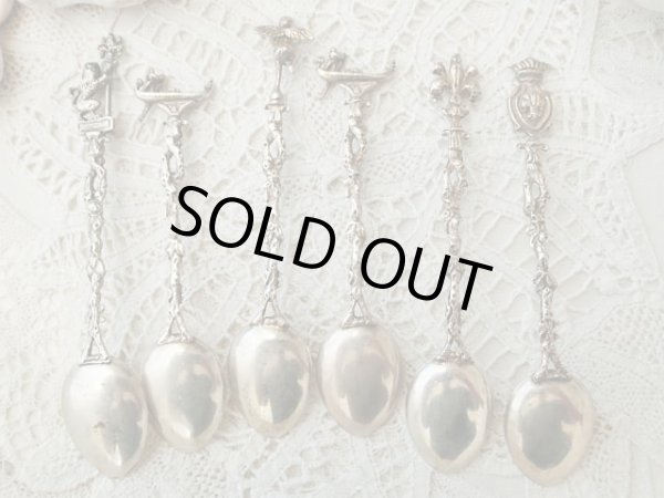 画像12: 【シルバー800製カフェスプーン】【Firenzeシリーズ6本組内2本セット】【獅子とゴンドラ】イタリア・アンティーク＆ヴィンテージ品 (12)