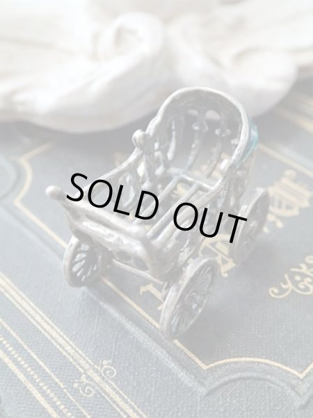 画像3: 【シルバー800製ミニチュアのりもの】【ベビーカー２】イタリア・アンティーク＆ヴィンテージ品 (3)