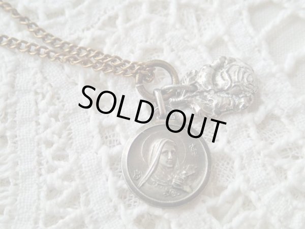 画像4: 【シルバー製リジューの聖テレーズメダイとバラ型メダイセット】フランス・アンティーク＆ヴィンテージメダイ (4)