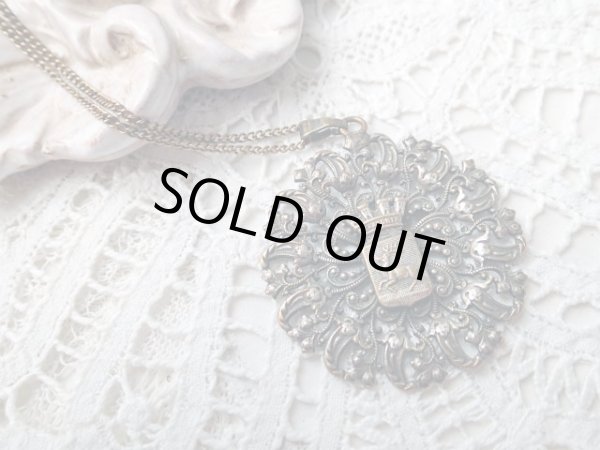 画像6: 【透かし大判ペンダント】【ジェラールメ紋章】フランス・アンティーク＆ヴィンテージ品 (6)