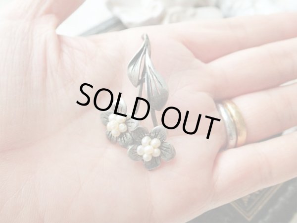 画像7: 【シルバー800製ミニチュア動植物】【お花2】【淡水シードパール】イタリア・アンティーク＆ヴィンテージ品 (7)