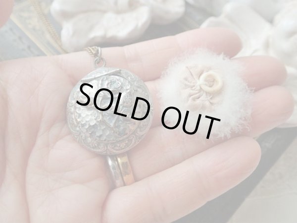 画像13: 【ミラー付ミニパウダーケース】【パフ付き】【シャトレーヌ先端用】フランス・アンティーク＆ヴィンテージ品 (13)