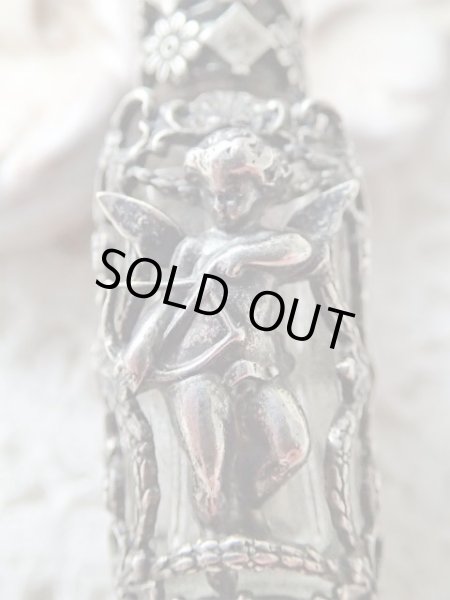 画像9: 【キューピッドと透かし細工】【ローズカットブルーガラス付蓋香水瓶】【パフュームボトル】フランス・アンティーク＆ヴィンテージ品 (9)