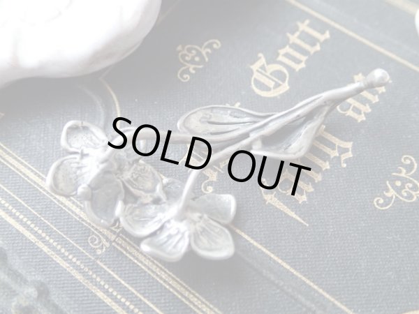 画像4: 【シルバー800製ミニチュア動植物】【お花2】【淡水シードパール】イタリア・アンティーク＆ヴィンテージ品 (4)