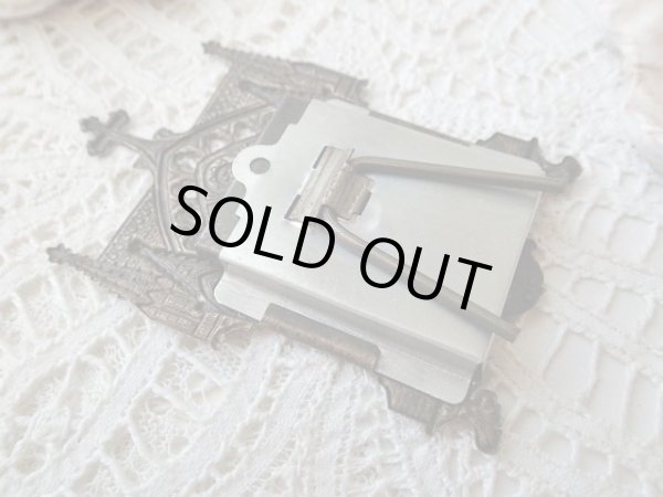 画像13: 【ゴシック聖堂ファサード風観音開き小祭壇スタンド】【イエスの御心聖母の御心】【ラゲの聖母】フランス・アンティーク＆ヴィンテージ聖品 (13)