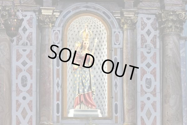 画像16: 【ゴシック聖堂ファサード風観音開き小祭壇スタンド】【イエスの御心聖母の御心】【ラゲの聖母】フランス・アンティーク＆ヴィンテージ聖品 (16)