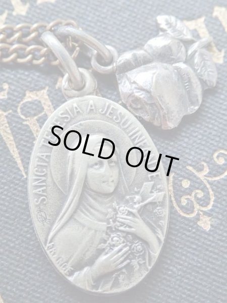 画像6: 【幼きイエスの聖テレーズとバラ型テレーズメダイ2点セット】フランス・アンティーク＆ヴィンテージメダイ (6)