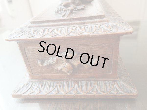 画像10: 【ブラックフォレストスタイル立体花彫刻木製ジュエリーボックス】【1900年初期】フランス・アンティーク＆ヴィンテージ品 (10)