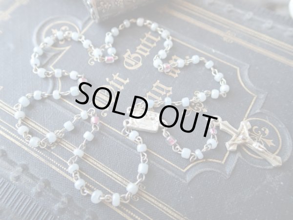 画像12: 【四葉のクローバー蓋フルールドリス文様ミニケース】【ミニロザリオ入り】フランス・アンティーク＆ヴィンテージ聖品 (12)