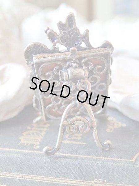 画像4: 【ルルドの聖母小祭壇】【総透かし植物装飾シルバーミニフォトスタンド】イタリア・アンティーク＆ヴィンテージ品 (4)