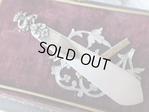 画像6: 【フランス王フランソワ1世紋章王冠とサラマンダー】【白蝶貝使用ブックマーク】フランス・アンティーク＆ヴィンテージ品 (6)