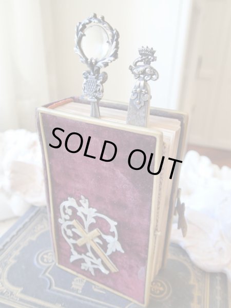 画像9: 【フランス王フランソワ1世紋章王冠とサラマンダー】【白蝶貝使用ブックマーク】フランス・アンティーク＆ヴィンテージ品 (9)