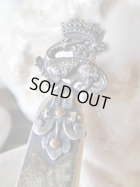 画像3: 【フランス王フランソワ1世紋章王冠とサラマンダー】【白蝶貝使用ブックマーク】フランス・アンティーク＆ヴィンテージ品 (3)