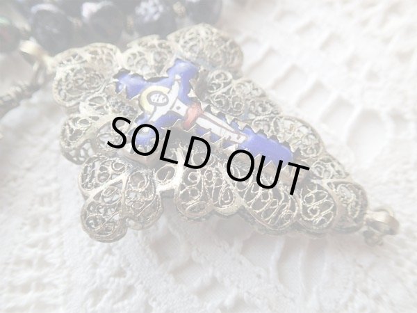 画像5: 【聖遺物が納められたフィリグリーロザリオ】【淡水ブラックパール】ドイツ・アンティーク＆ヴィンテージ聖品 (5)